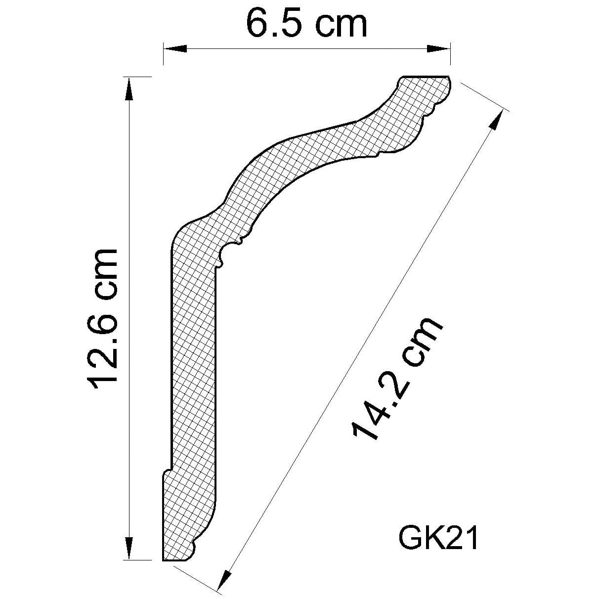 Taklist frigolit GK21