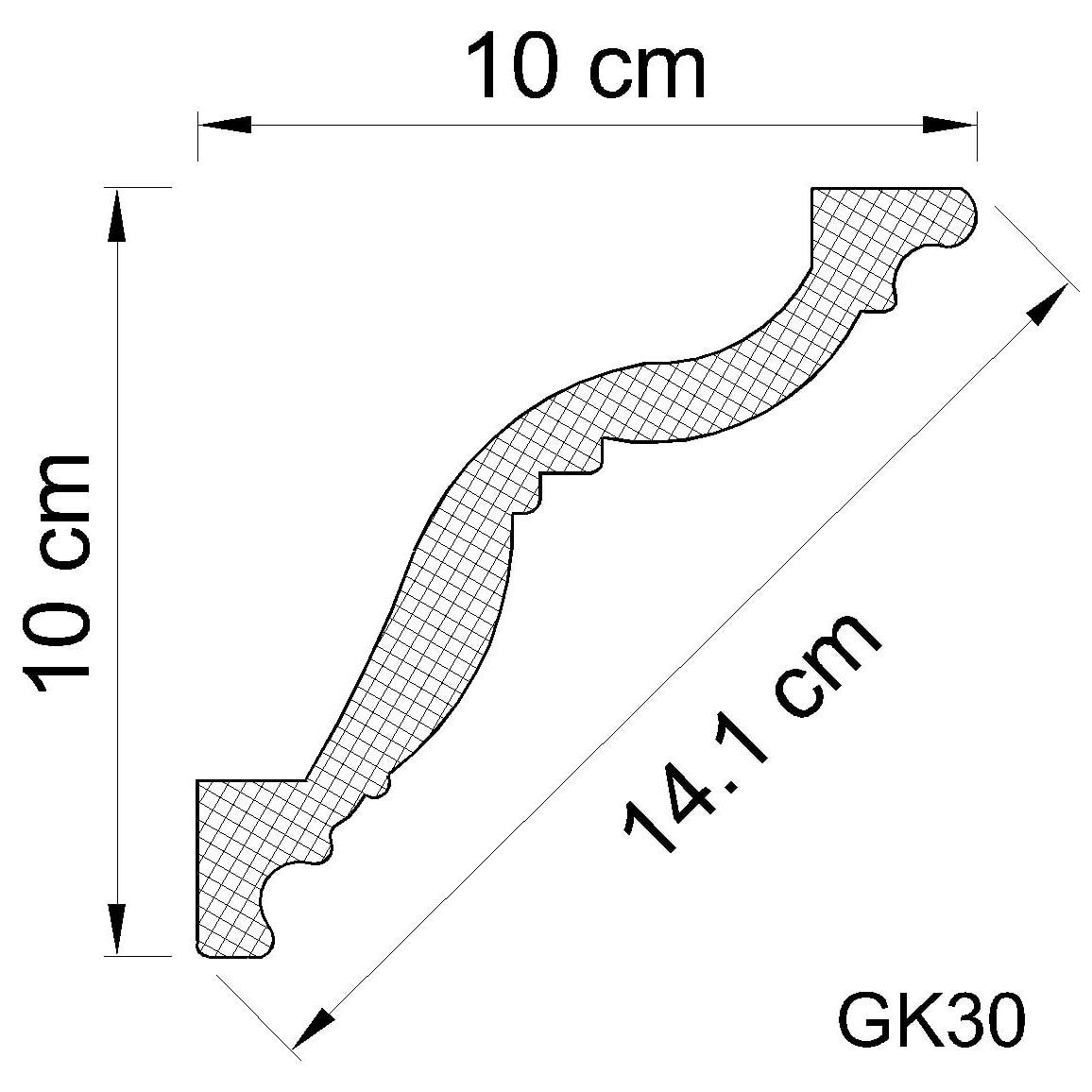 Taklist frigolit GK30